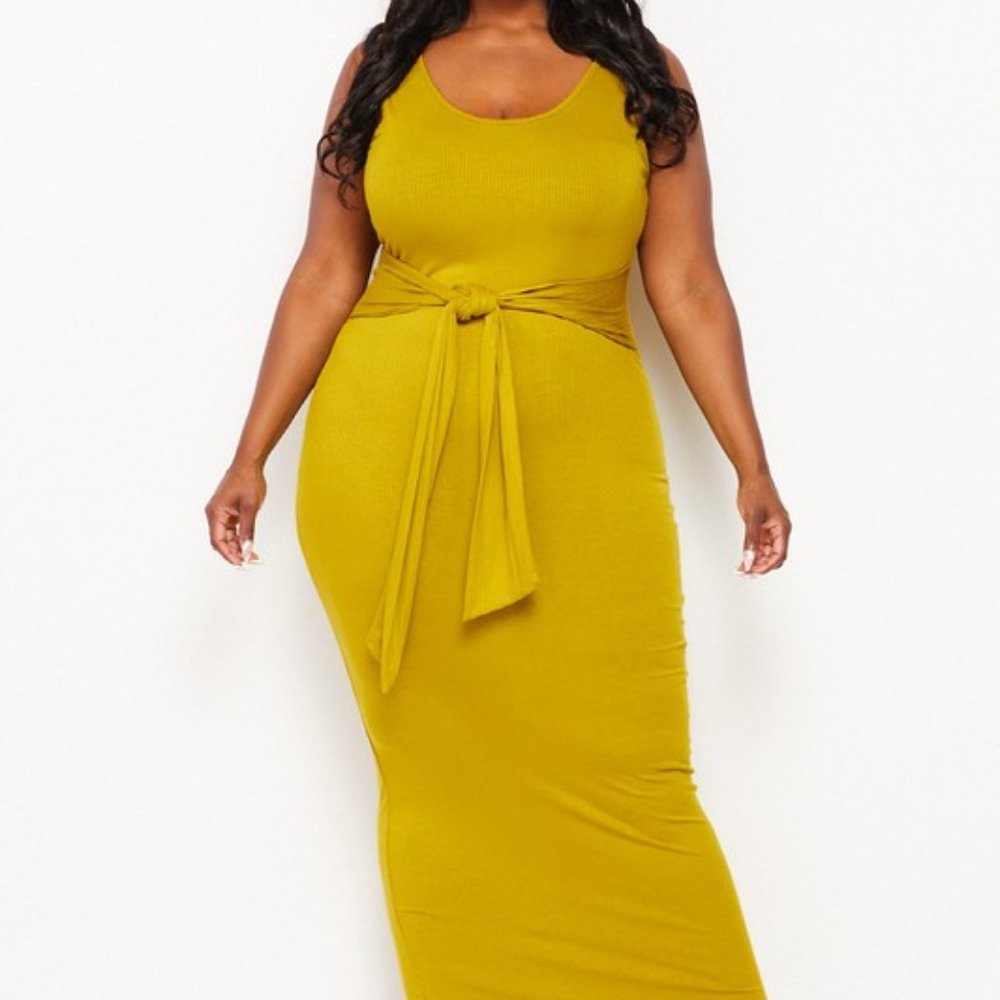 Plus Size Ribbed Tank Dress